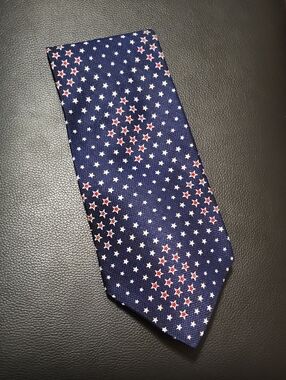 Tommy Hilfiger Red and Blue Geometric Tie